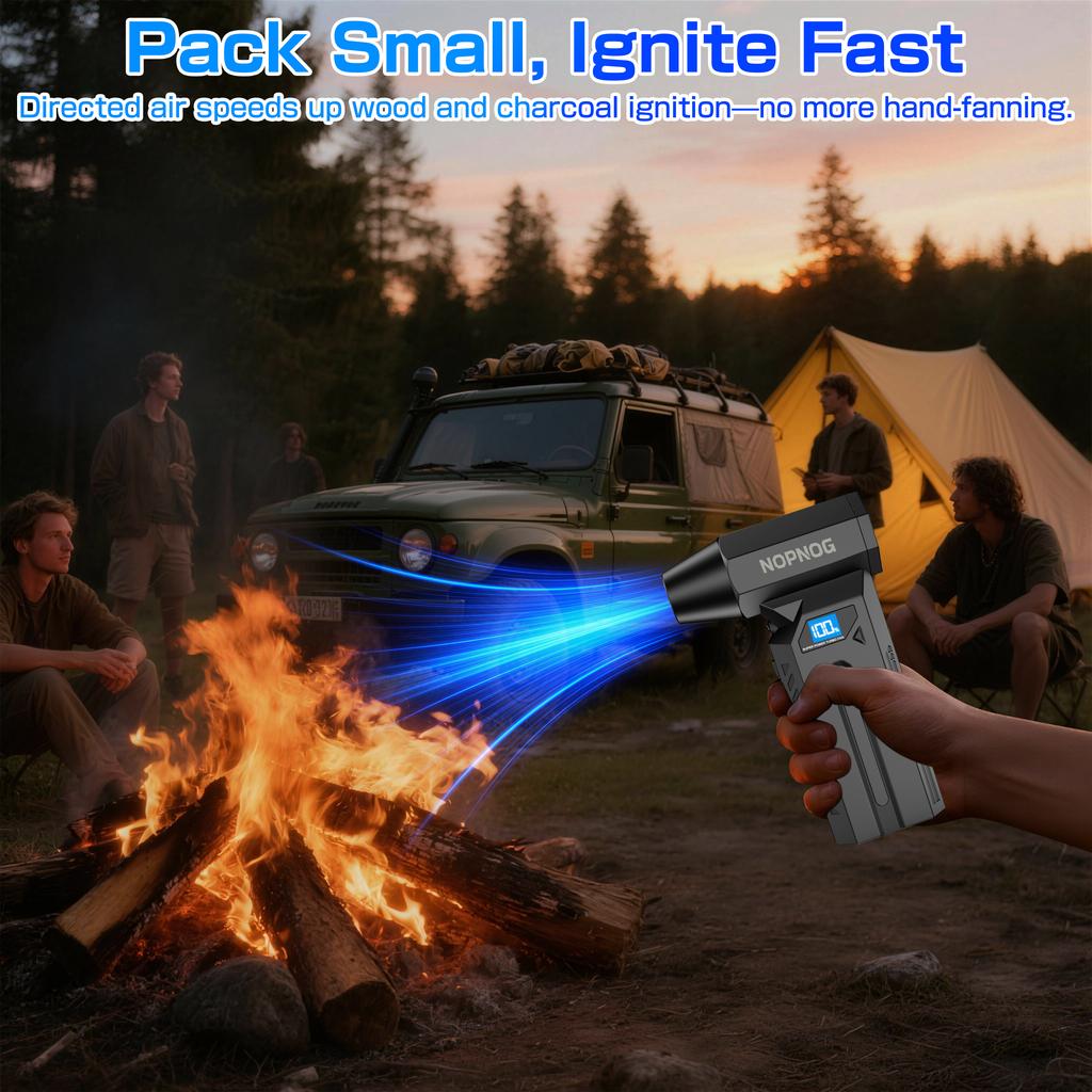 Strong Blowing LED Light Car Snow Removal 4 Gears Adjustable Type-C Charging Turbo Blower Jet Fan 140000RPM Electric Air Duster