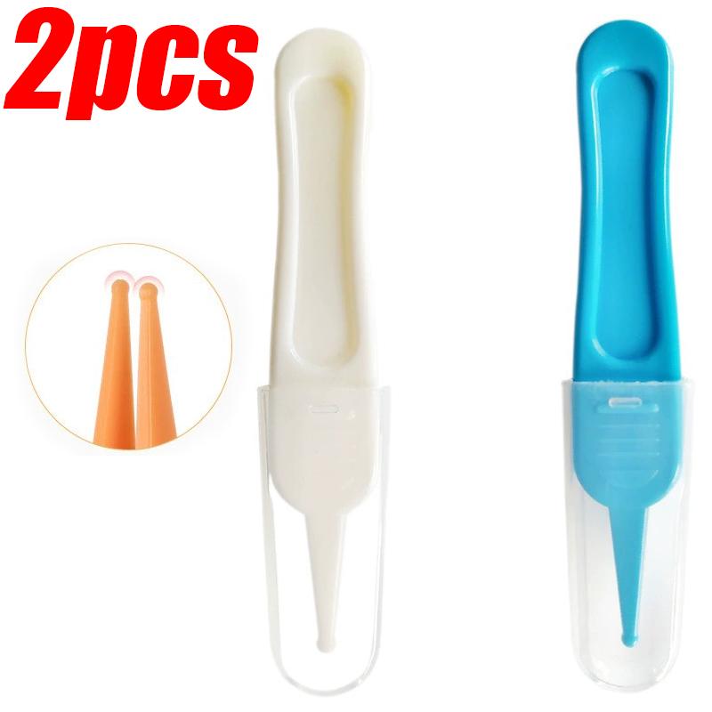1/3Pcs Baby Ear Nose Navel Clean Tools Infants Safety Tweezers Cleaning Forceps Plastic Nasal Cavity Care Round Head Clamps Set