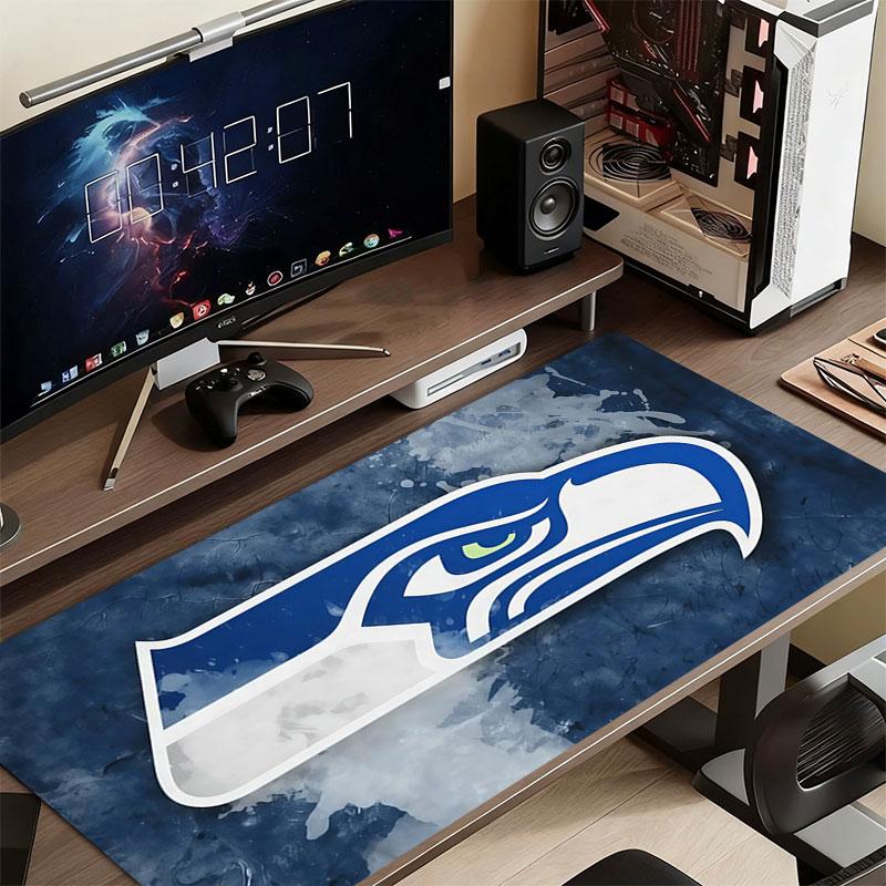 Seahawks Mouse Pad, Large Gaming Desk Mat, Non-slip XXL Mousepad for Laptop & Tablet, Mini PC Playmat with Stitched Edges
