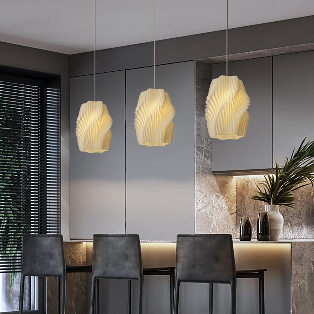 Modern 3D Printing Kitchen Bar LED Pendant Lights Bedroom Bedside Chandelier Bedroom Study Restaurant Island Cafe Hanging Light