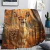 Deer Print Flannel Blanket, High Quality Comfortable for All Seasons, Home Decor, Warmth and Comfort, Perfect for Christmas Gifts