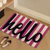 1 st Welkom Zwart-Wit Gestreept Antislip Deurmat Wasbare Vloermat voor Huis, Badkamer, Buiten, Camping