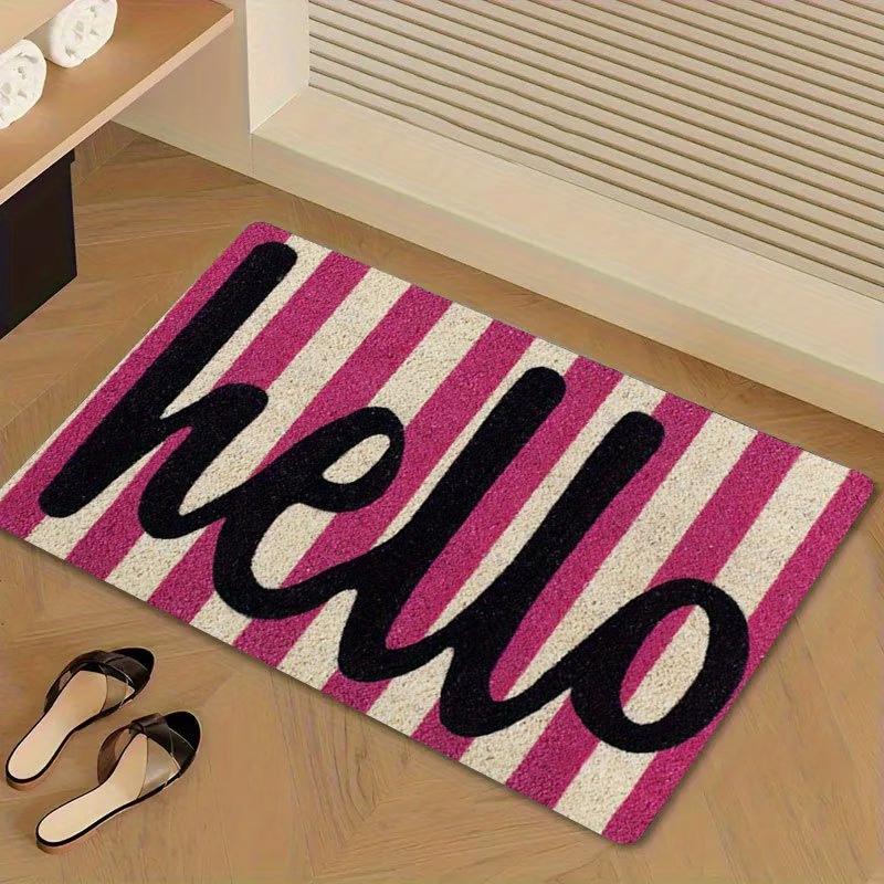 1 st Welkom Zwart-Wit Gestreept Antislip Deurmat Wasbare Vloermat voor Huis, Badkamer, Buiten, Camping