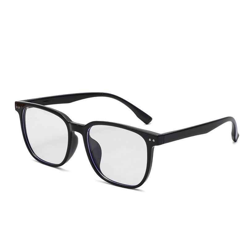 2026 Korean Square TR90 Anti-Blue Light Glasses Frame with Prescription-Ready Large Plano Lenses, Style 1014.