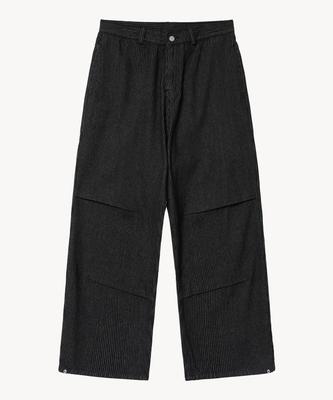 VTWO Balloon Wide Stripe Denim Pants (Black)