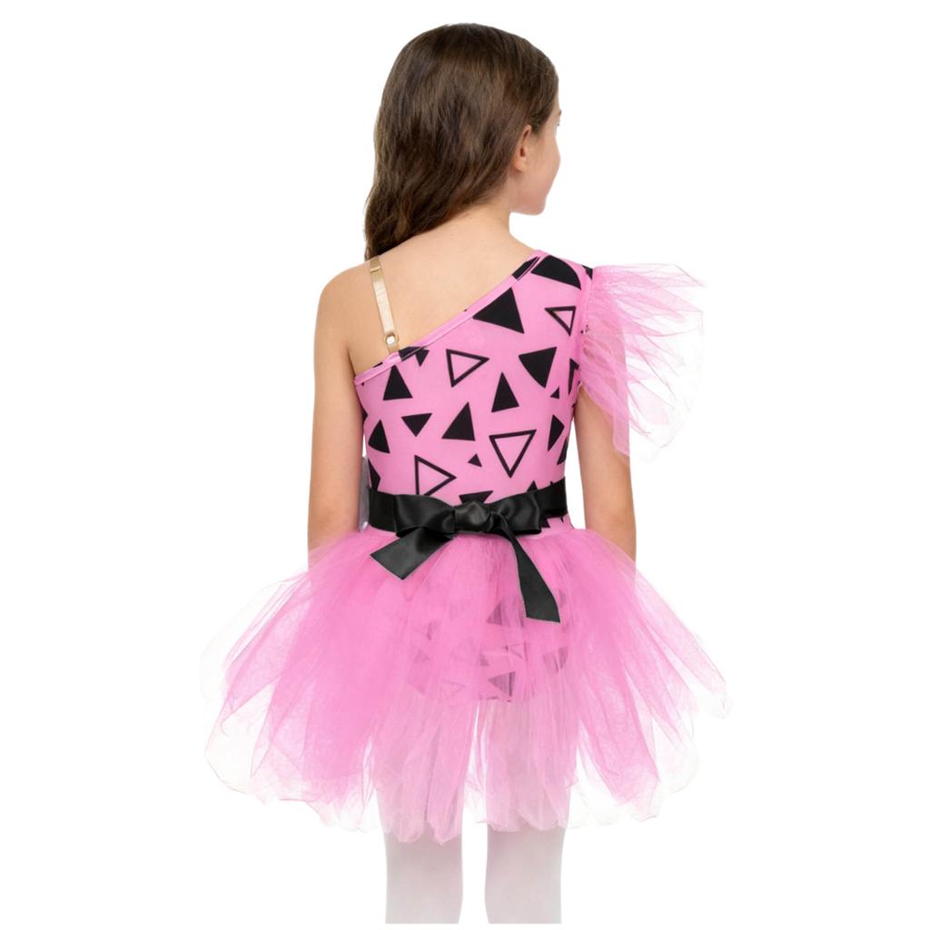 Dívčí kostým jeskynní ženy Patchworkové tutu šaty Nastavitelný popruh Síťované krátké rukávy Všité kalhotky 3D kostěný pásek Prehistorický kostým