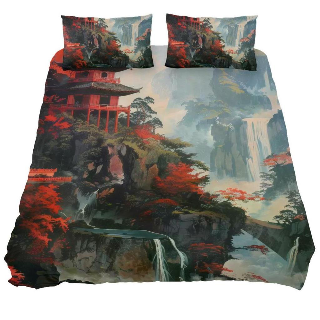Temple Duvet Covers For Children Adults Duvet Covers Queen Size Lightweight Down Room Decor 2 Pillowcases 1 Quilt Cover No Quilt