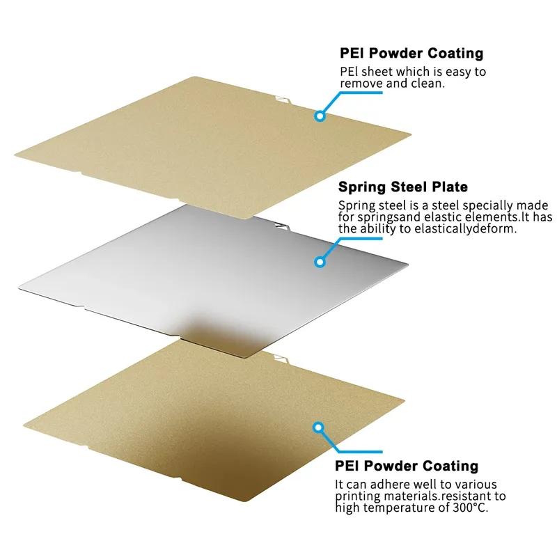 PEI Textured 264x276mm Build Plate For Anycubic Kobra X Plate Kobra S1 Combo Spring Steel Sheet For Anycubic KX 3D Printer Parts