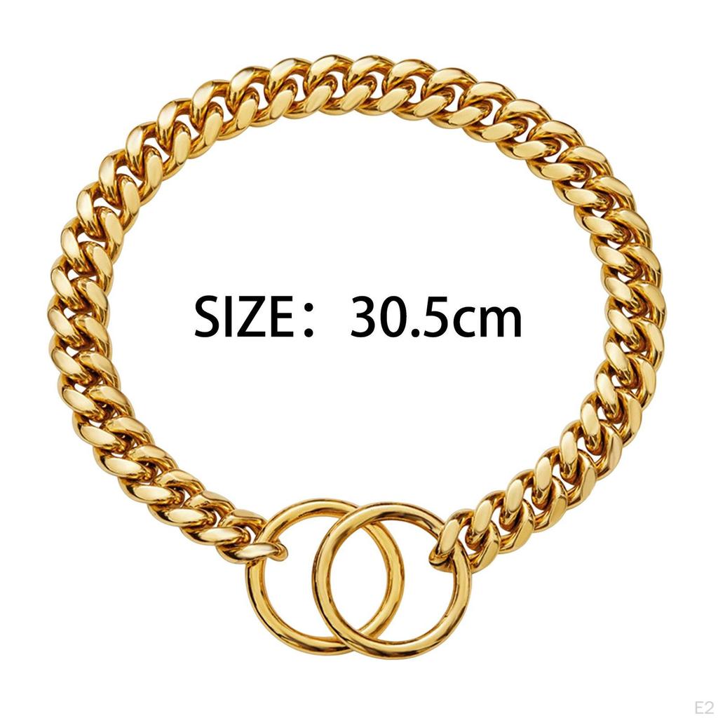 Large Dog Chain Collar Training Stainless Steel Chew Proof Necklace Choker