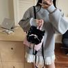 Korean Lace Plaid Backpack 2025 New Niche Design Fluffy Ruffle Edge Mini Cherry Plaid Backpack