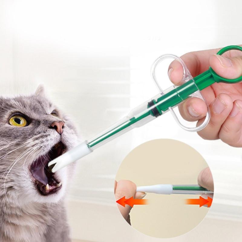 2 Piece Portable Pet Medication Device Soft Silicone Feeder Accurate Dosing System For Travel Friendly Use