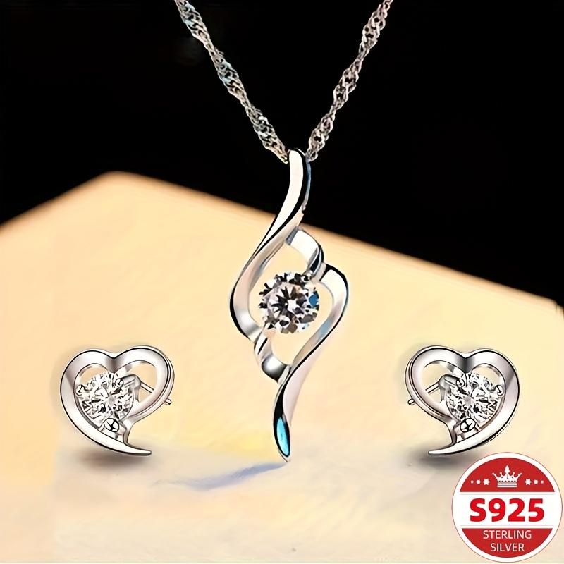 Unique 925 sterling silver design set: jewelry earrings and necklace set for women - party-themed accessories, holiday gift