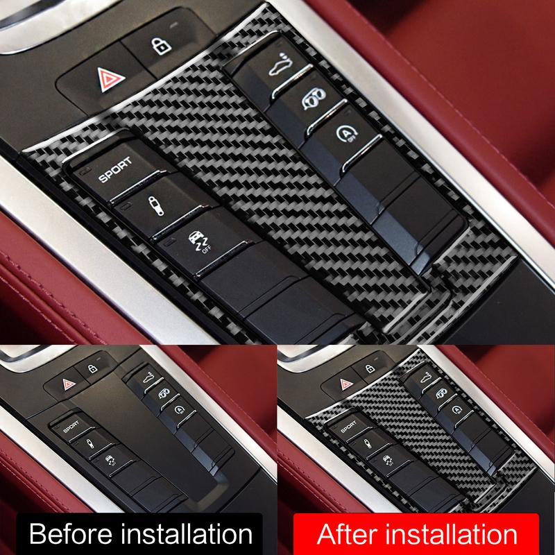 For Porsche 718 982 16-22 Carbon Fiber Variable Speed Adjustment Panel Trim Cover Car Interiors Accessories Decoration Sticker