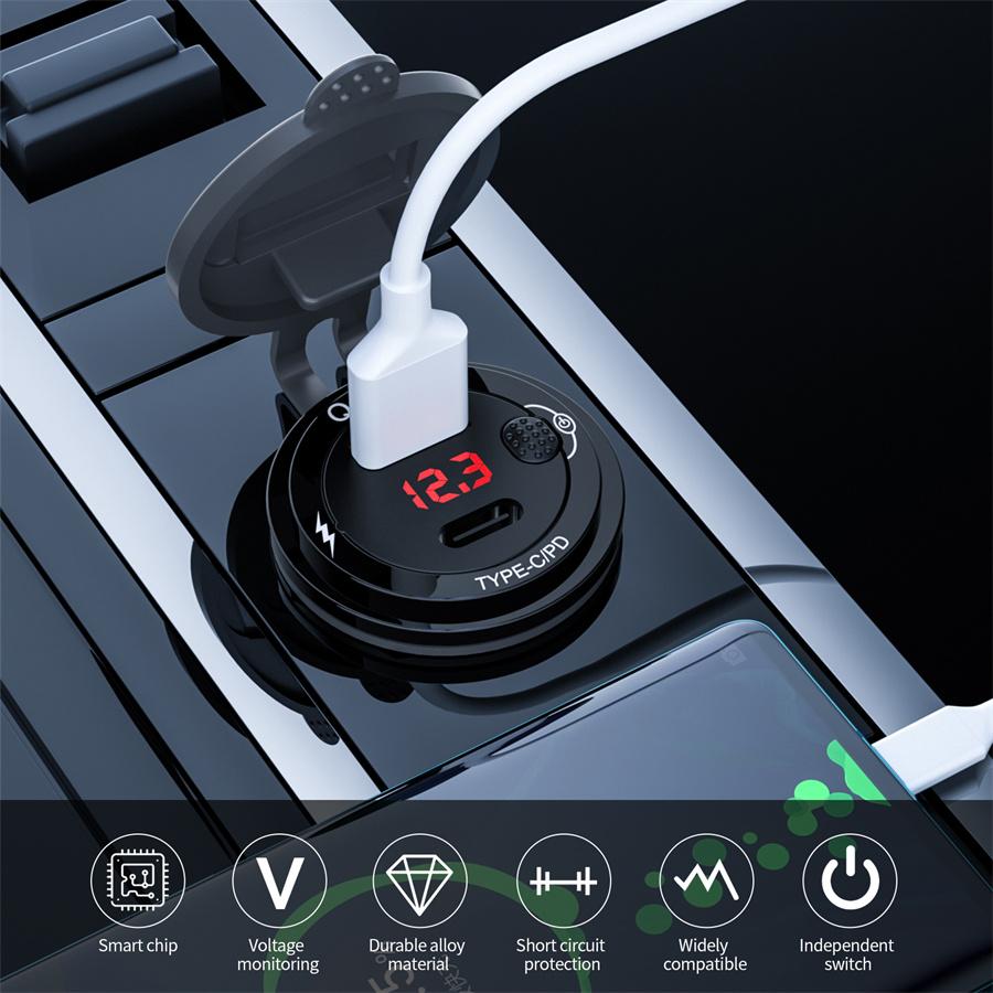 Fast Charge USB+Type-C Charger (60cm Line)