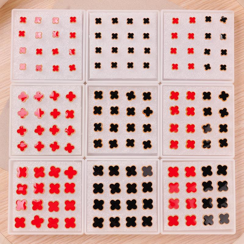 2025 Trendy Four-Leaf Clover Resin Stud Earrings for Women - Luxurious Niche Design