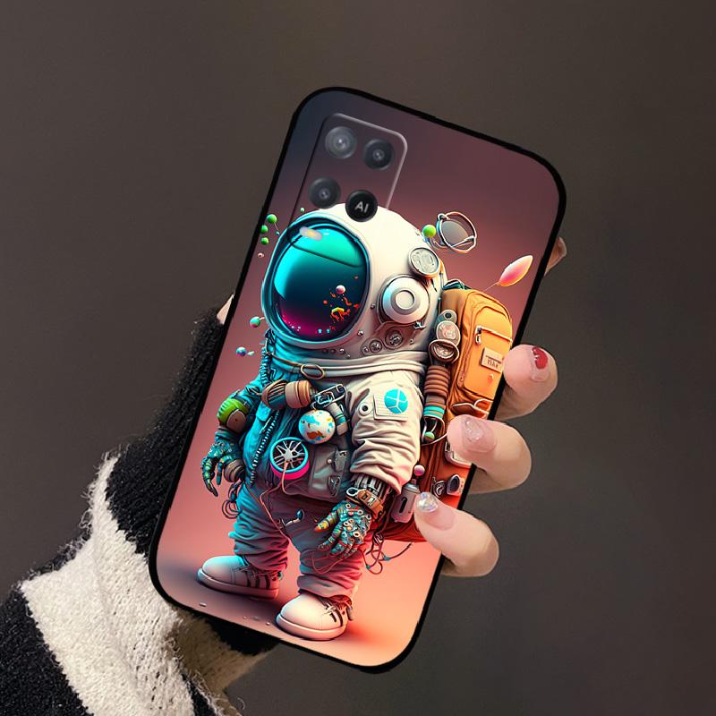 For Oppo A54 4G Case Black Silicone Soft TPU Shockproof Phone Cases For Oppo A54 Painted Phone Cover CPH2239 Protective Fundas
