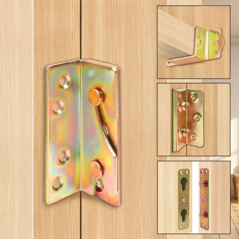 Furniture Hinge Bed Frame Bracket Furniture Assembly Galvanized Steel Construction No-slot Installation For Wooden Furniture