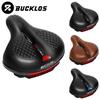 BUCKLOS Bike Seat Wide Shock Absorbing Non-slip Saddle With Light Ergonomic Hollow Design Cycling
