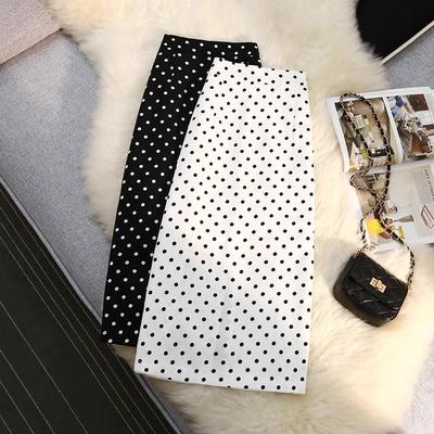 Women's High-Waisted Polka Dot A-Line Skirt - Straight-Leg, Mid-Length, Autumn/Winter 2025 Trend.