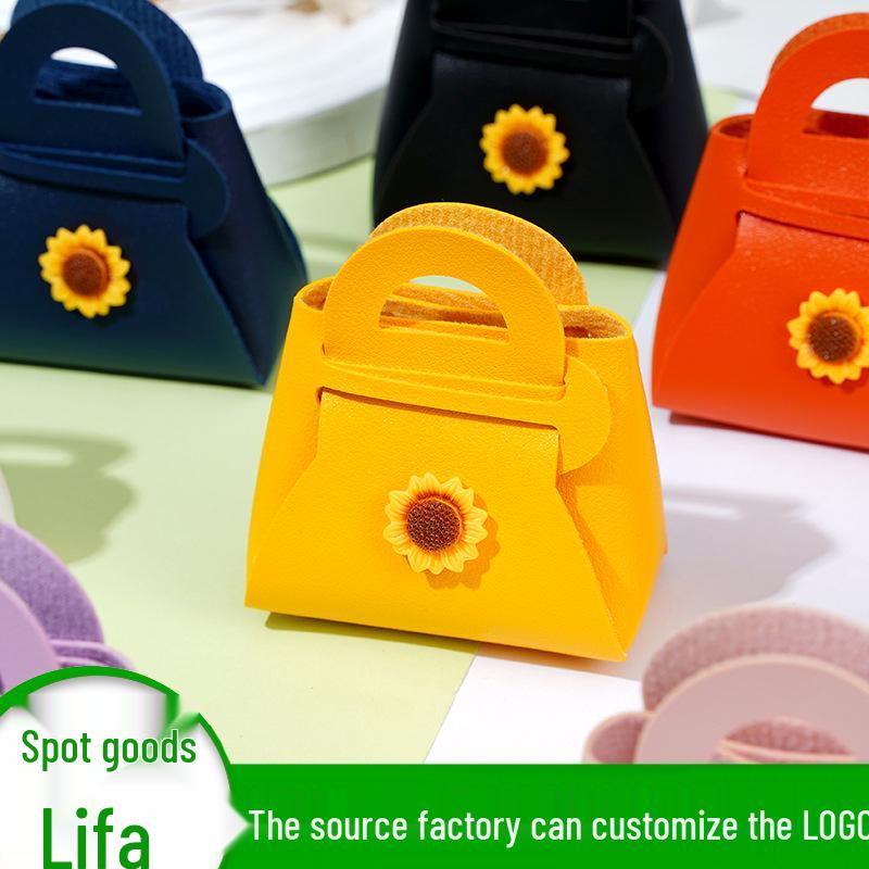 Multicolor Korean PU Leather Mini Wallet, Keychain Charm, and Sunflower Bag