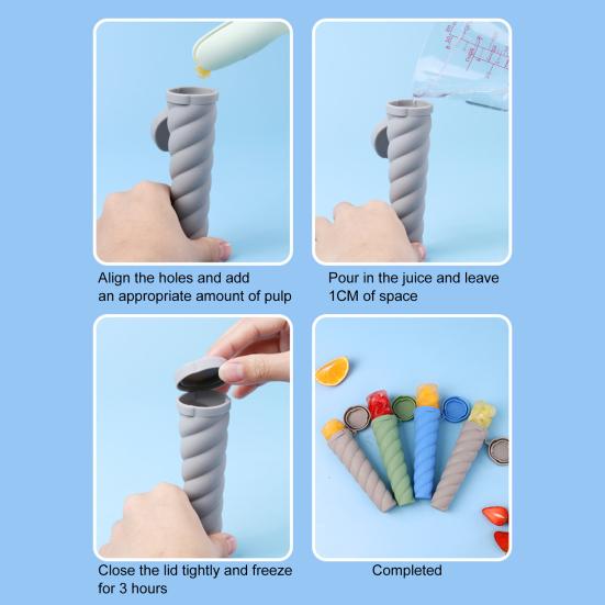 Ice Cube Mold with Cylinder Design Unique Cylinder Ice Mold with Deeper Sealing Cover Easy Demolding Small Popsicle Mold