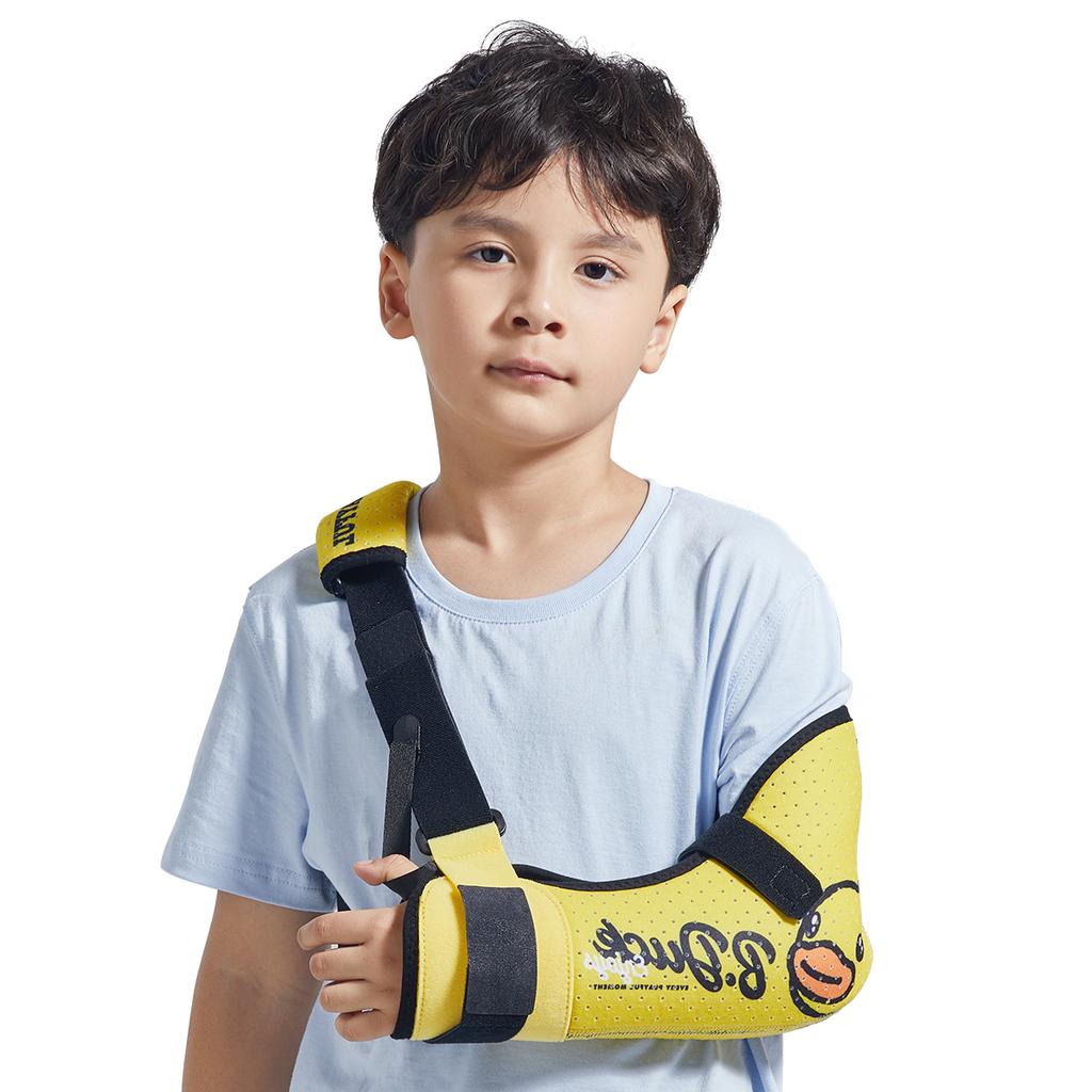 Velpeau Kinder Armschlinge Schulterimmobilisator mit Hüftgurt, Schwammgefülltes Design, Armstützorthese für Kinder, Jungen, Mädchen