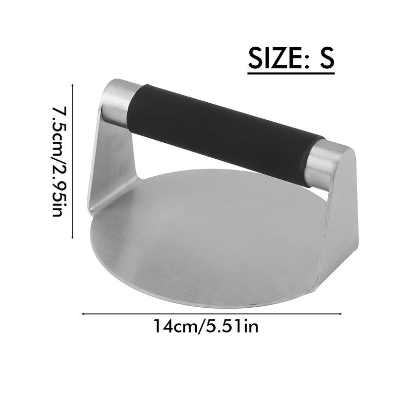 Lihe Stainless Steel Burger Press, Round Manual Meat Patty Maker, Steak & Hamburger Press Tool