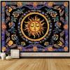 1pc Bohemian Psychedelic Sun and Moon Tapestry Wall Hanging - Polyester Fabric for Living Room Bedroom Decoration