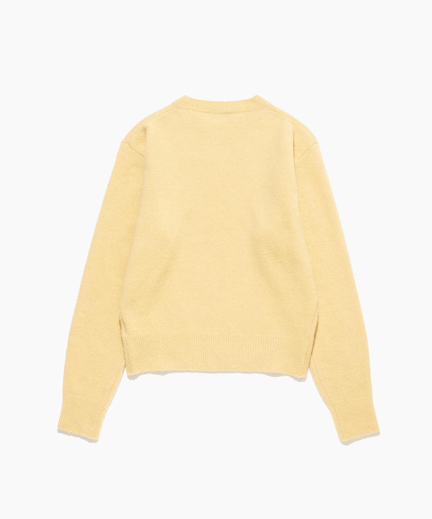TTUDEMENT Wool Round Knit Pullover Yellow