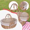 Handcrafted Outdoor Picnic Basket with Lid, Farmhouse Removable Lining, Storage Basket, Serving