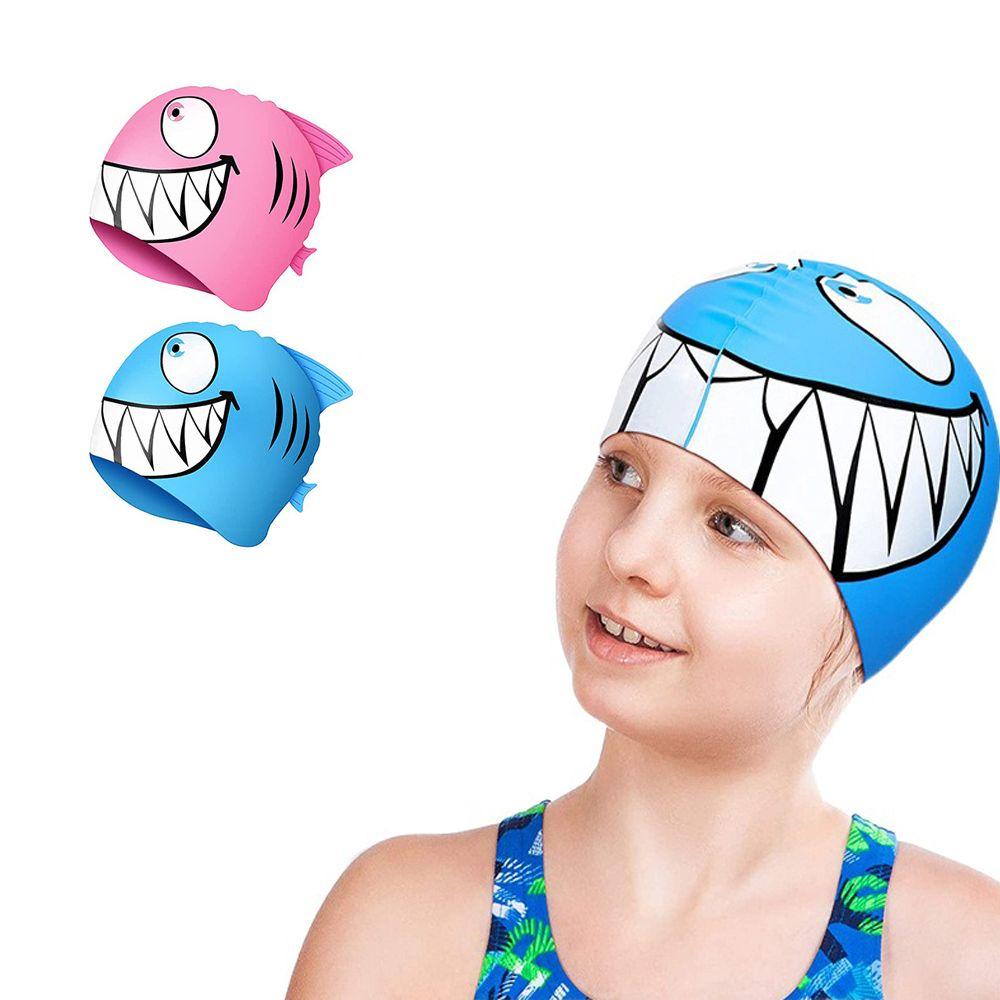 Waterproof Swimming Equipment Silicone Children's Pool Cap Cute Swimming Cap