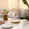 Iron Teacup and Saucer Display Stand Arched Rack for Hanging Cups Storing Saucers Kitchen Coffee Shop Cabinet Counter Storage