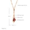 New  Rose Gold Color Long Pendant Necklace For Women Red Natural Zircon Bride Vintage Wedding Jewelry Daily Wear Gift