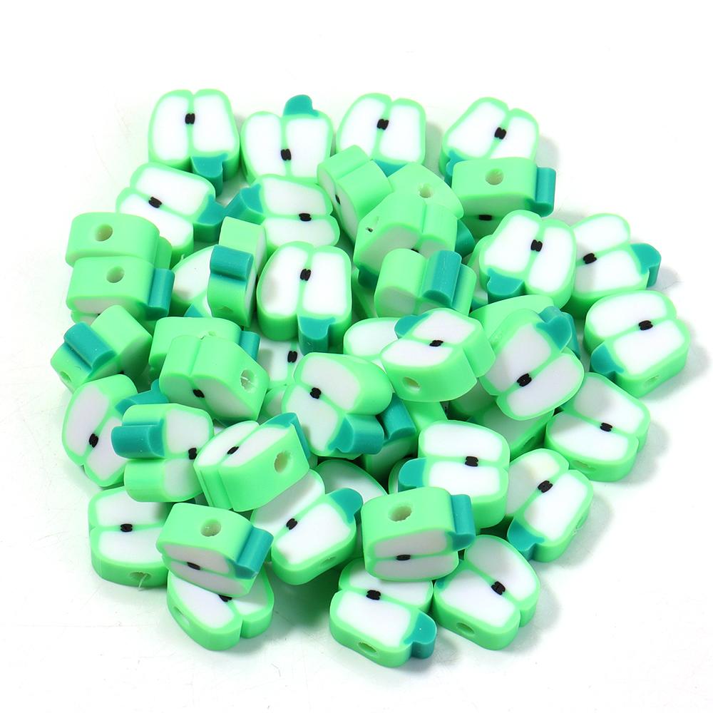 50pcs Fruit Soft Polymer Clay Beads Pottery Loose Spacer Beads For Jewelry Making DIY Bracelets Necklace Earrings Accessories