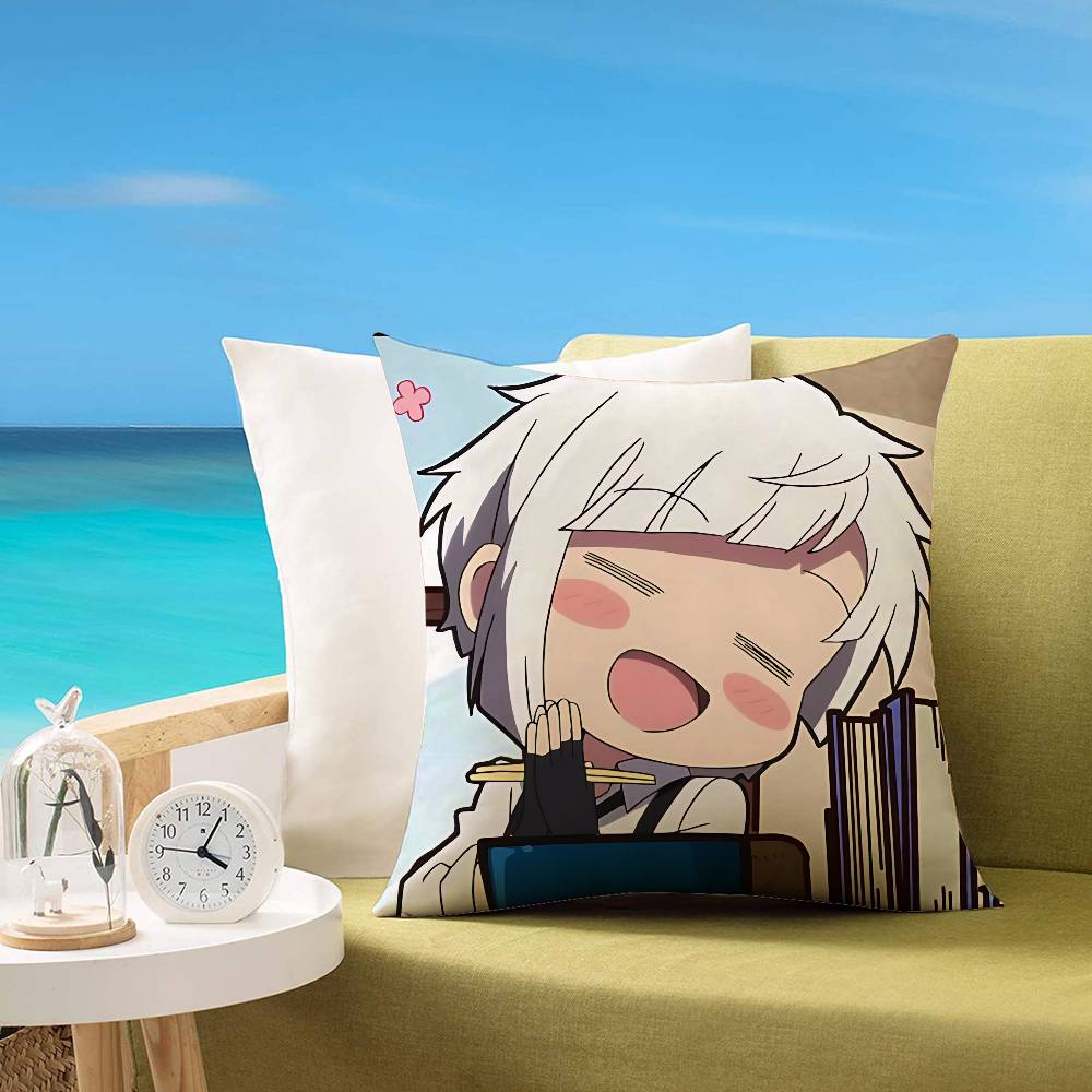 Cute AtsushiBungo StrayDogs Anime Customizable Square Pillowcases Stylish And Soft Perfect For Beds Cars And Sofas