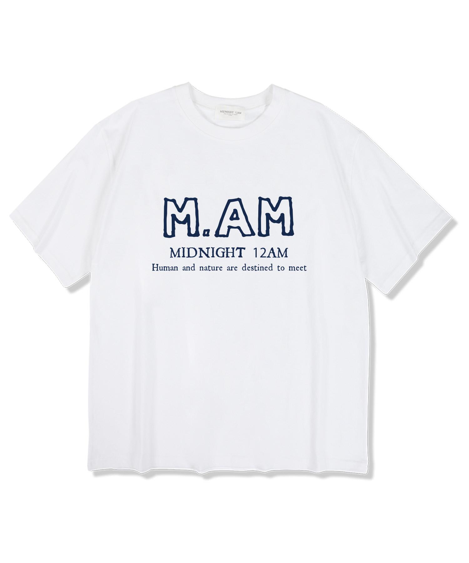 Midnight 12 Am M.Am Logo Short Sleeve T-Shirt White L