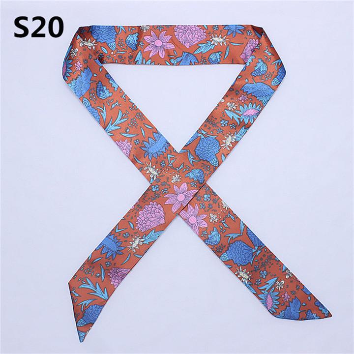 47 Colors Brand Bandana Small Silk Bag Scarf Women Head Hijab Scarf Long Skinny Scarves For Ladies Fashion Headband