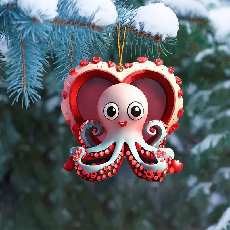 Eyecatching 2d Acrylic Octopus Pendant For Car Interior Decor And Fun Gift Options