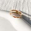 EManco Classic Geometric Stackable Stainless Steel Ring Gold Color Female Work Dating Essential Accessory