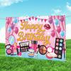 Birthday Makeup Themed Decoration Background Banner For Girls Party Props