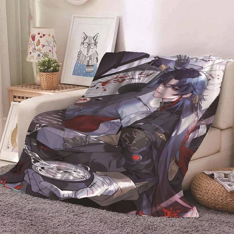 Anime Honkai Star Rail Kafka Flannel Blanket Cute Cartoon Printed Warm Soft Blankets Home Bedding Decor Winter Blankets