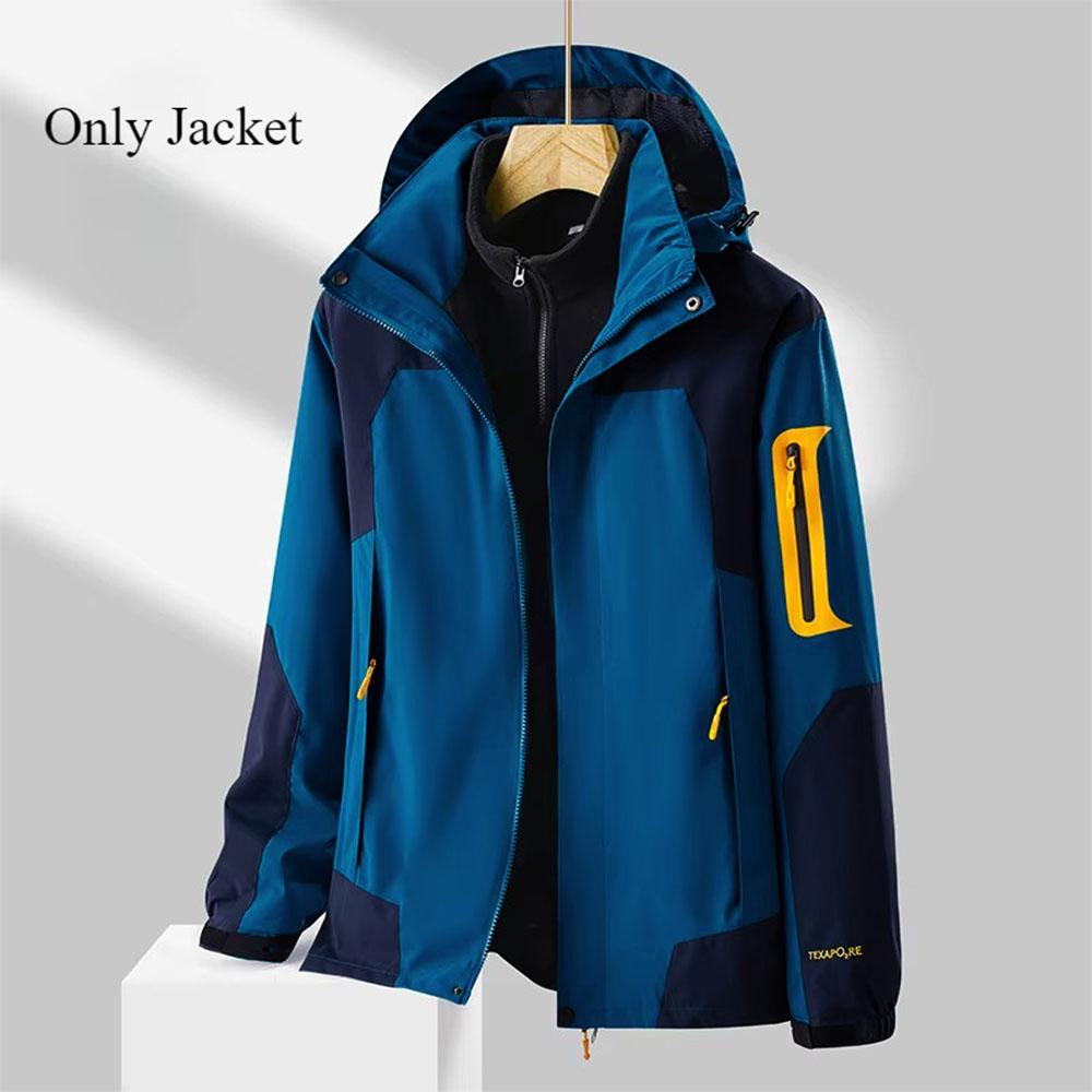 Giacche da Pugno da Esterno per Uomo Color Block Giacca Casual Larga Versatile Tendenza Giacca con Cappuccio per Coppia Impermeabile