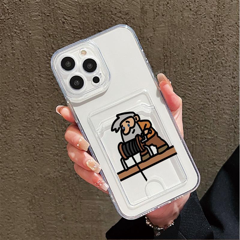 Card Slot Holder Silicone Wallet Pocket Case For Samsung S23 S24 S25 iPhone 17 16 14 Xiaomi Redmi Note 12 13 Realme 10 C21Y Cover Clear Phone Bumper