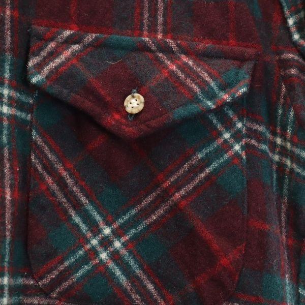 PENDLETON 70s 80s Wool Made in USA Vintage check Long sleeve shirt Men's Used