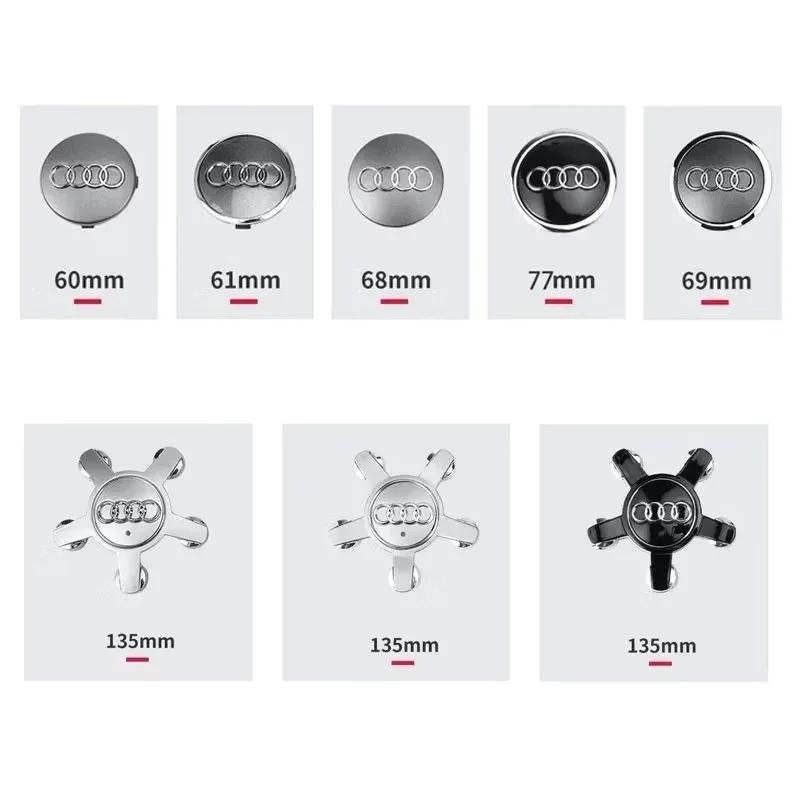 4 Pezzi Coprimozzi Centrali Ruota Copertura Stemmi Adesivi 60mm 61mm 68mm 69mm 77mm 137mm per Audi A3 A4 A5 A6 A7 A8 S4 S6 ecc.