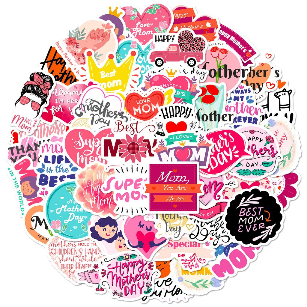 50 Sheets Qing Love Happy Mother'S Day Mother'S Day Sticker Seal