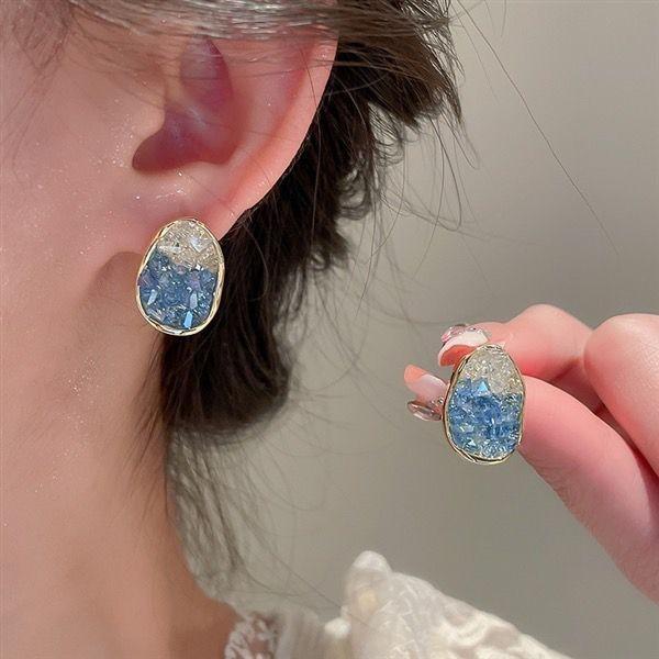 Orecchini in Cristallo Gradiente da Donna, Orecchini Dolci e alla Moda Giapponesi e Coreani, Orecchini di Alta Gamma per il Pendolarismo