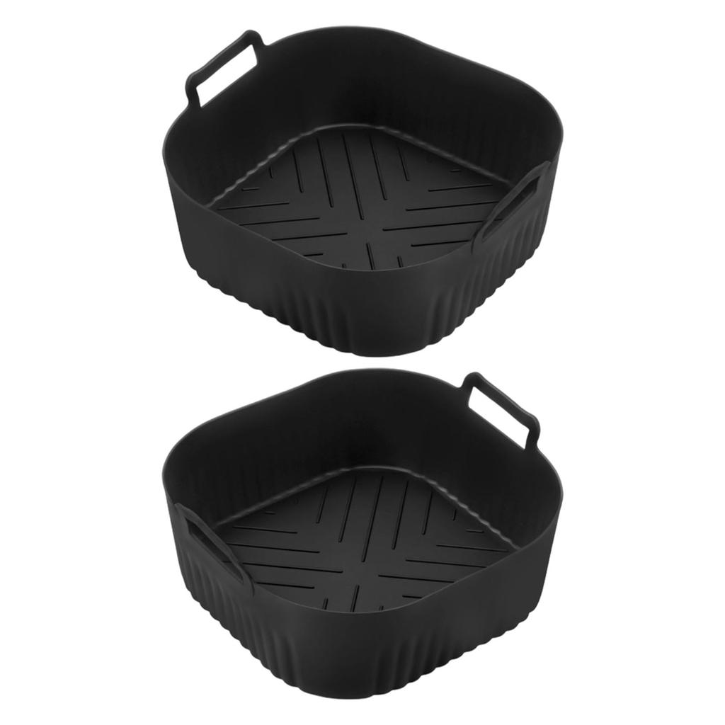 2 Piezas/juego Revestimiento de Silicona para Freidora de Aire Reutilizable Accesorios Circulares para Freidora de Aire para NA229 220 Cesta Accesorios de Cocina