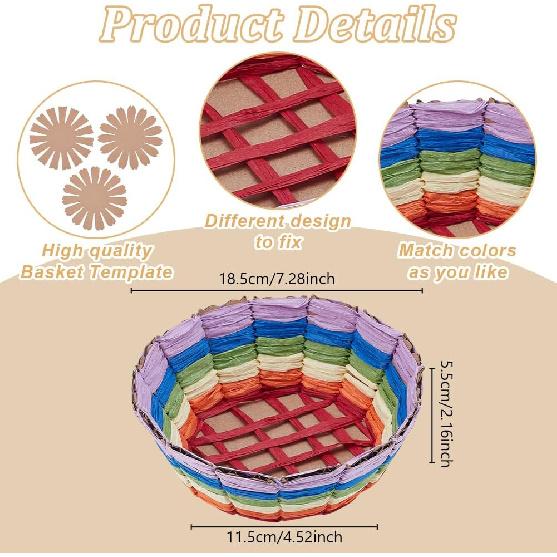 FREEBLOSS Набор из 9 плетеных корзин - Набор для плетения корзин своими руками - Многофункциональная плетёная вручную корзина для хранения - 945 дюйма - Творческое искусство ручного вязания 7550₽