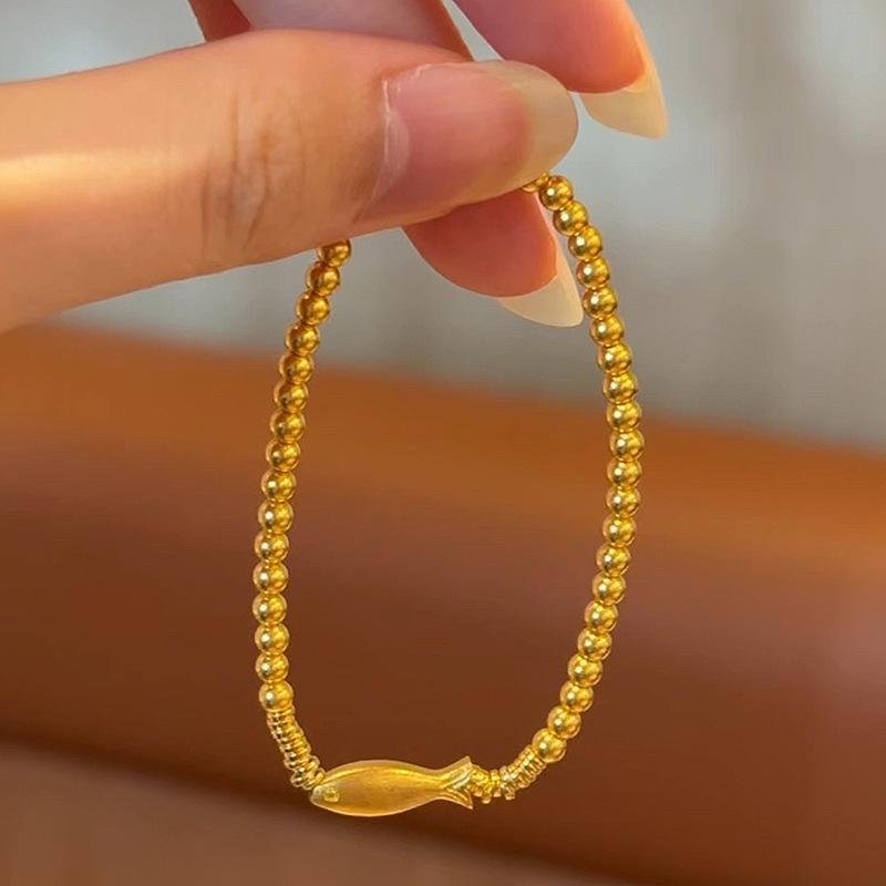 Fashion Small Fish Round Bead Bracelets for women Light Luxury Charm bangles Party Wedding Popular fine